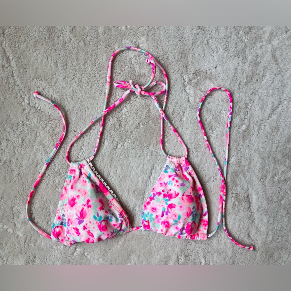 LA Hearts Bikini Floral Swimsuit Top Junior Size Small